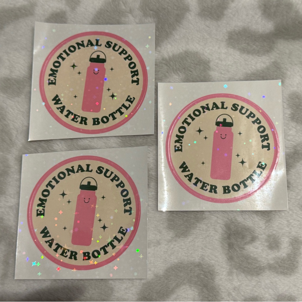 Sparkly Emotional Support Water Bottle Stickers